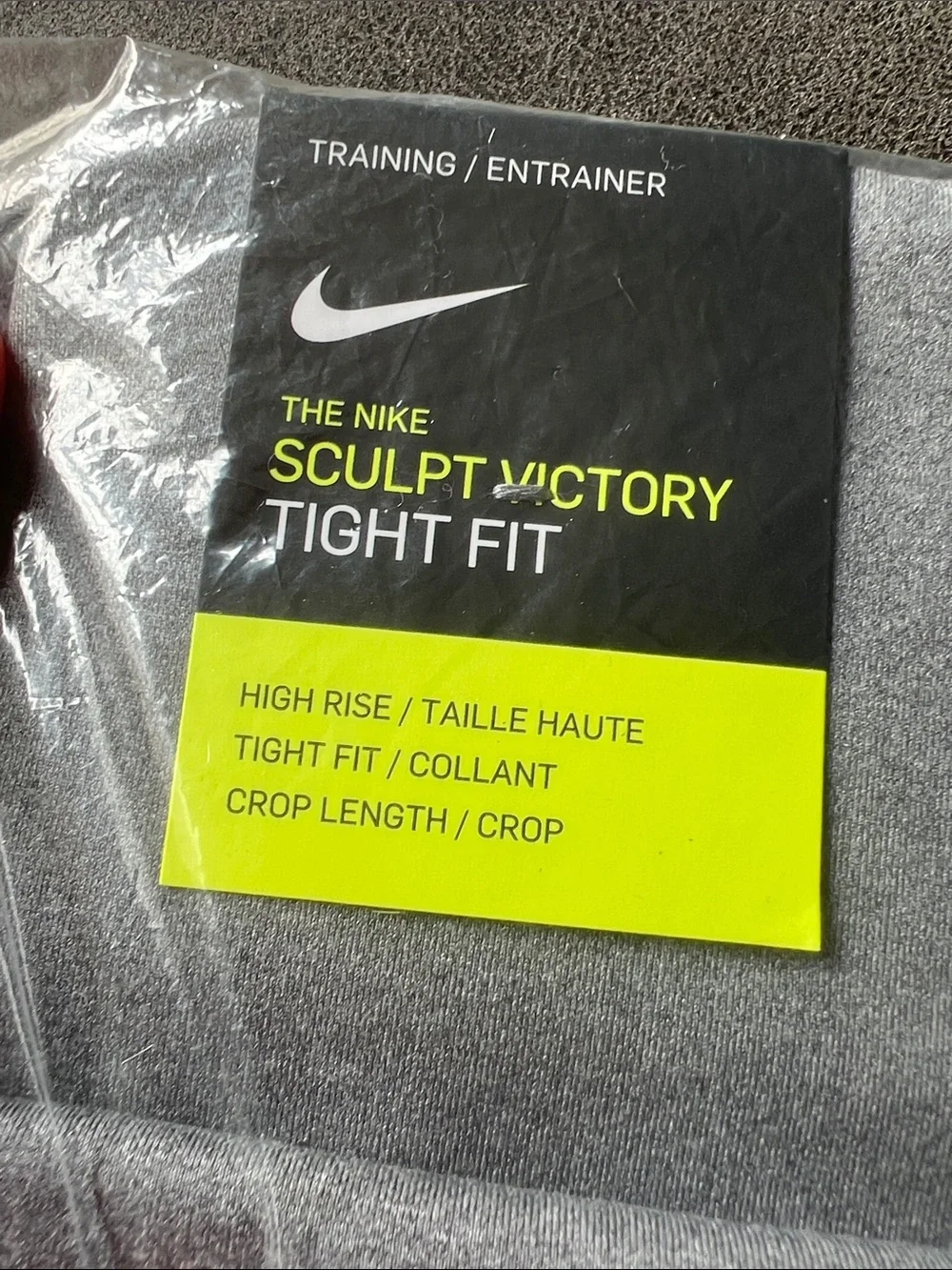 NEW! WMNS. Nike HR Gray Performance Leggings with Subtle Swoosh. Sculpt. XS